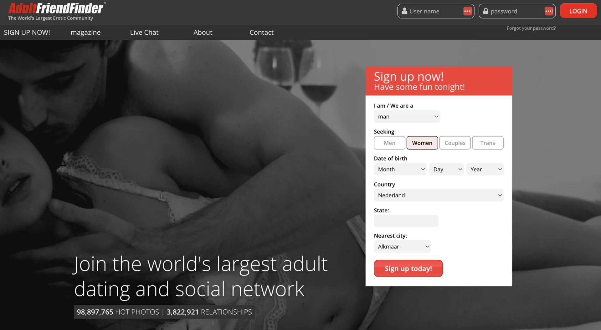 AdultFriendFinder dating site