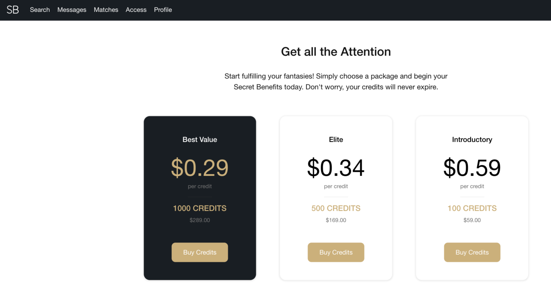 Pricing of Secret Benefits