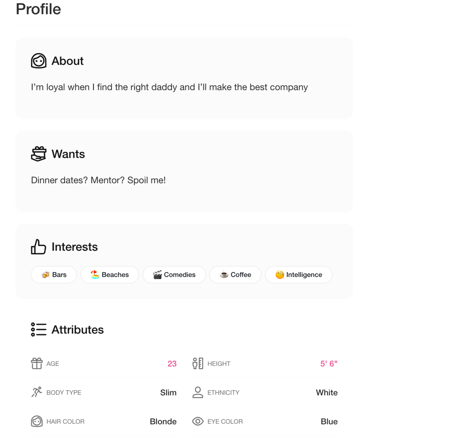 Luxury Date's profile