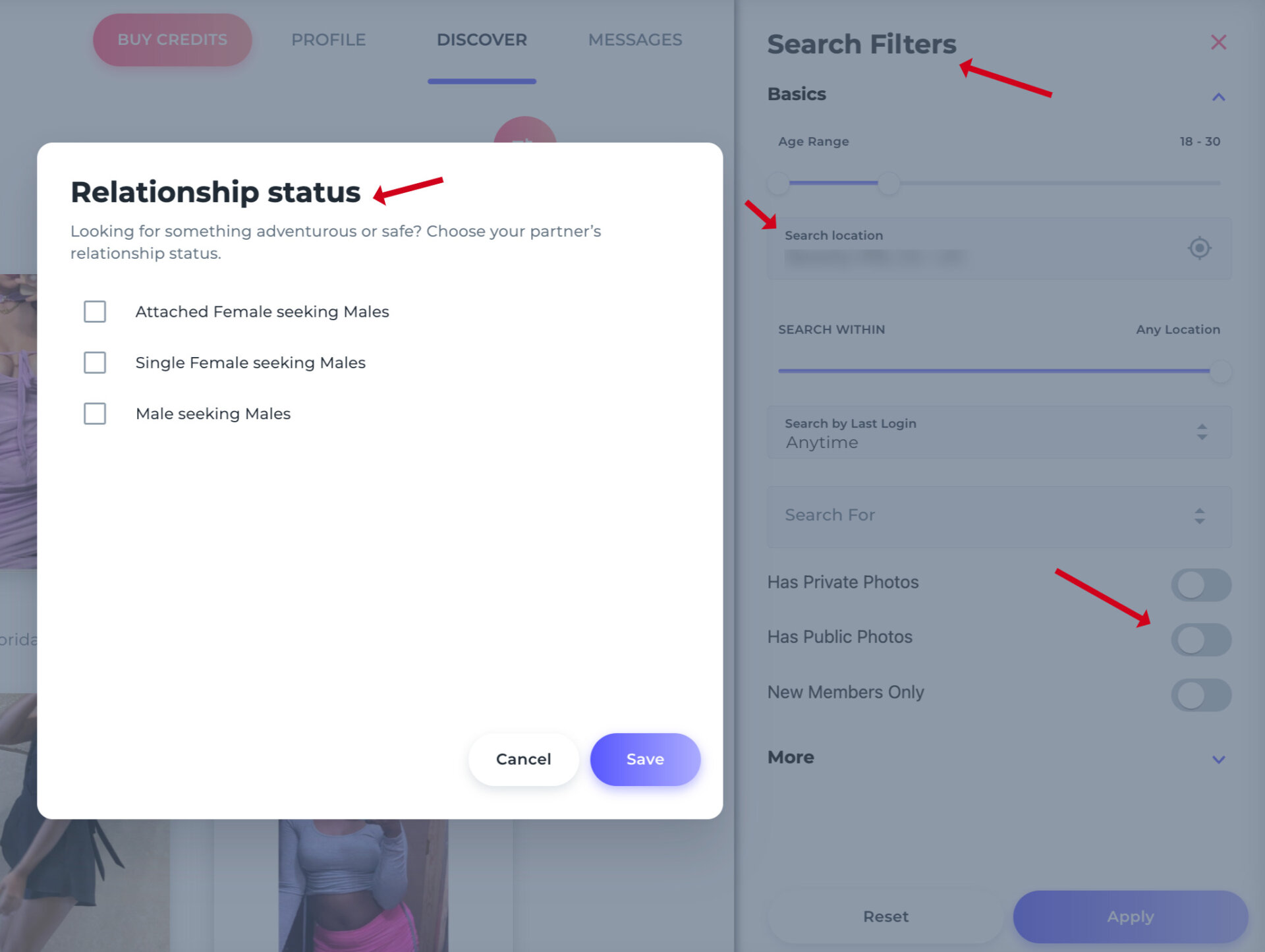 Easy-to-use search on Ashley Madison