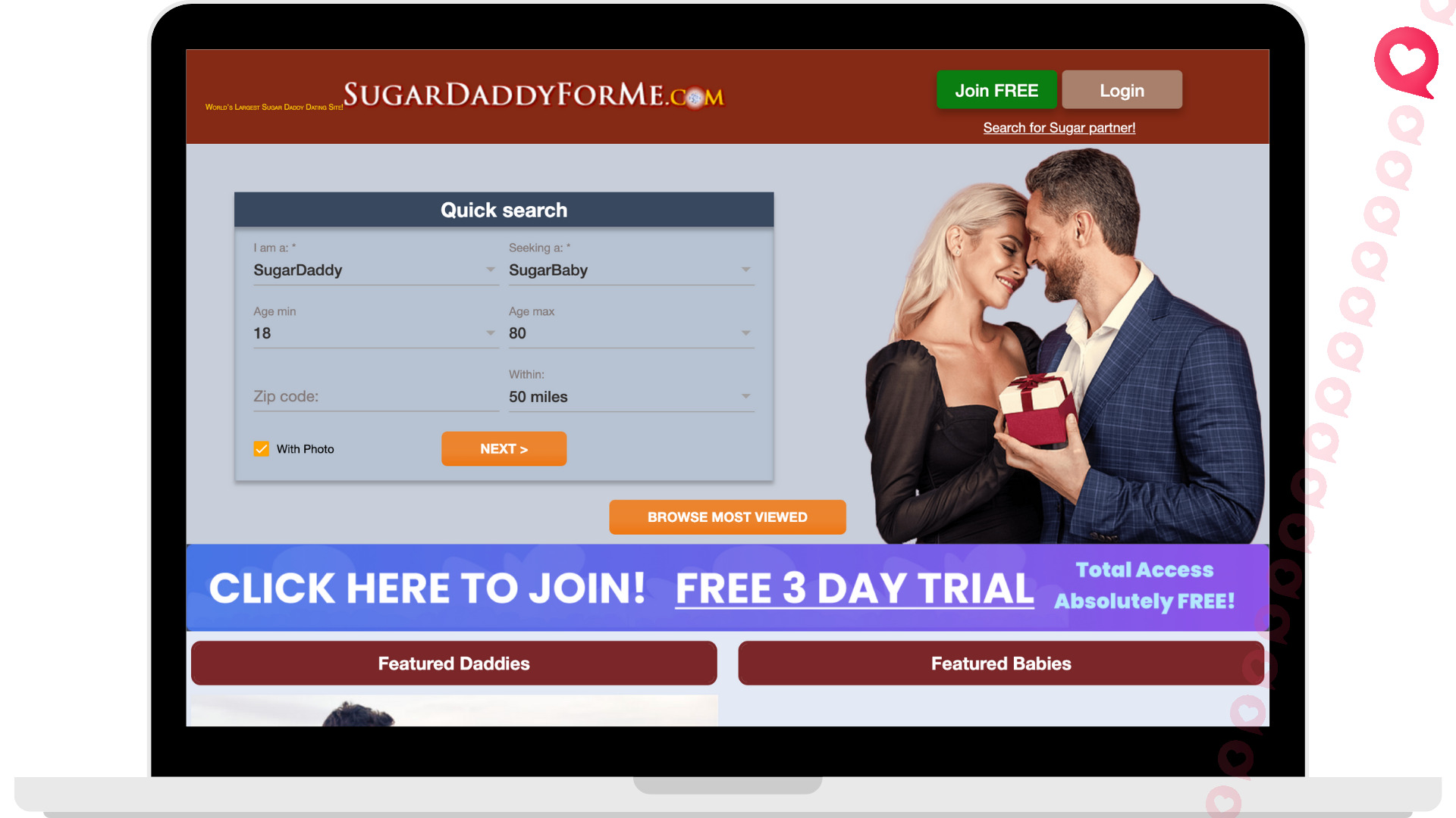 SugarDaddyForMe websites where men give you money