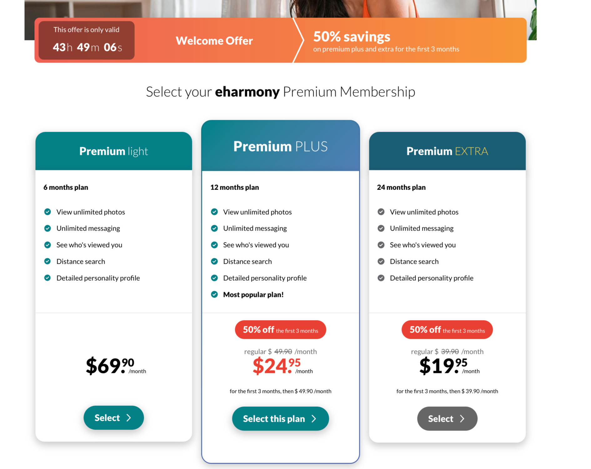 eHarmony pricing