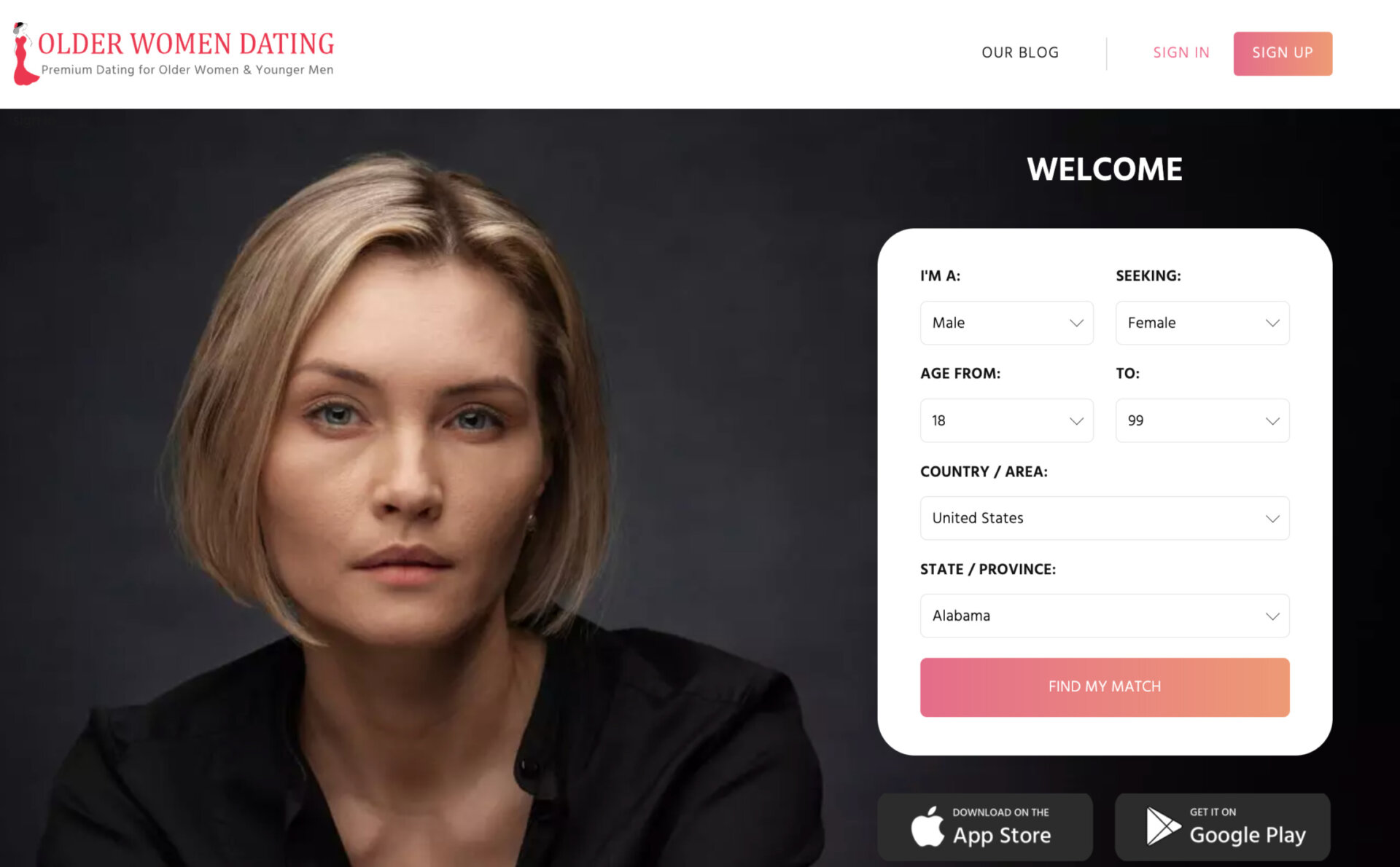 meet rich old woman on OlderWomenDating