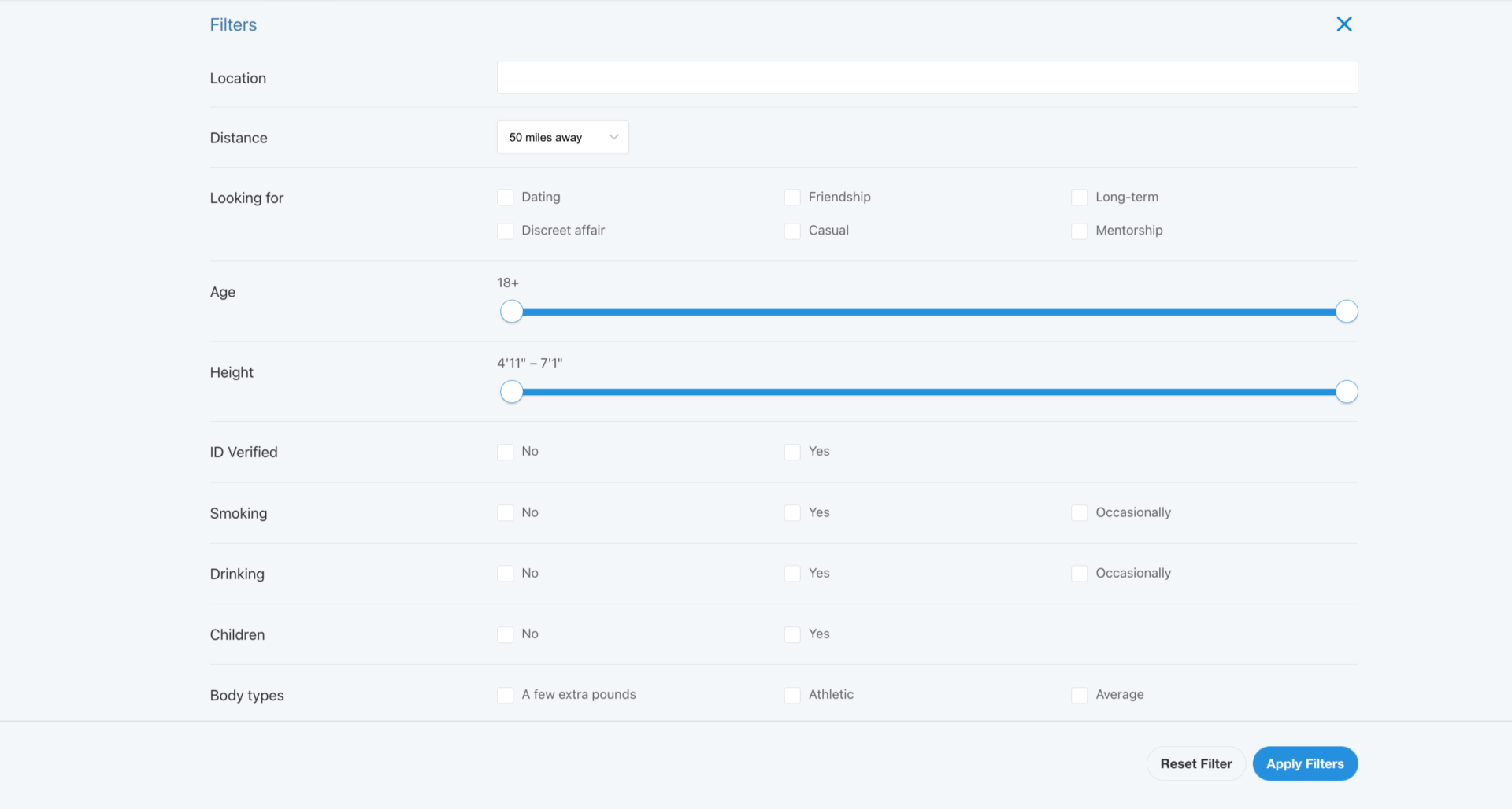 find a sugar baby with filters