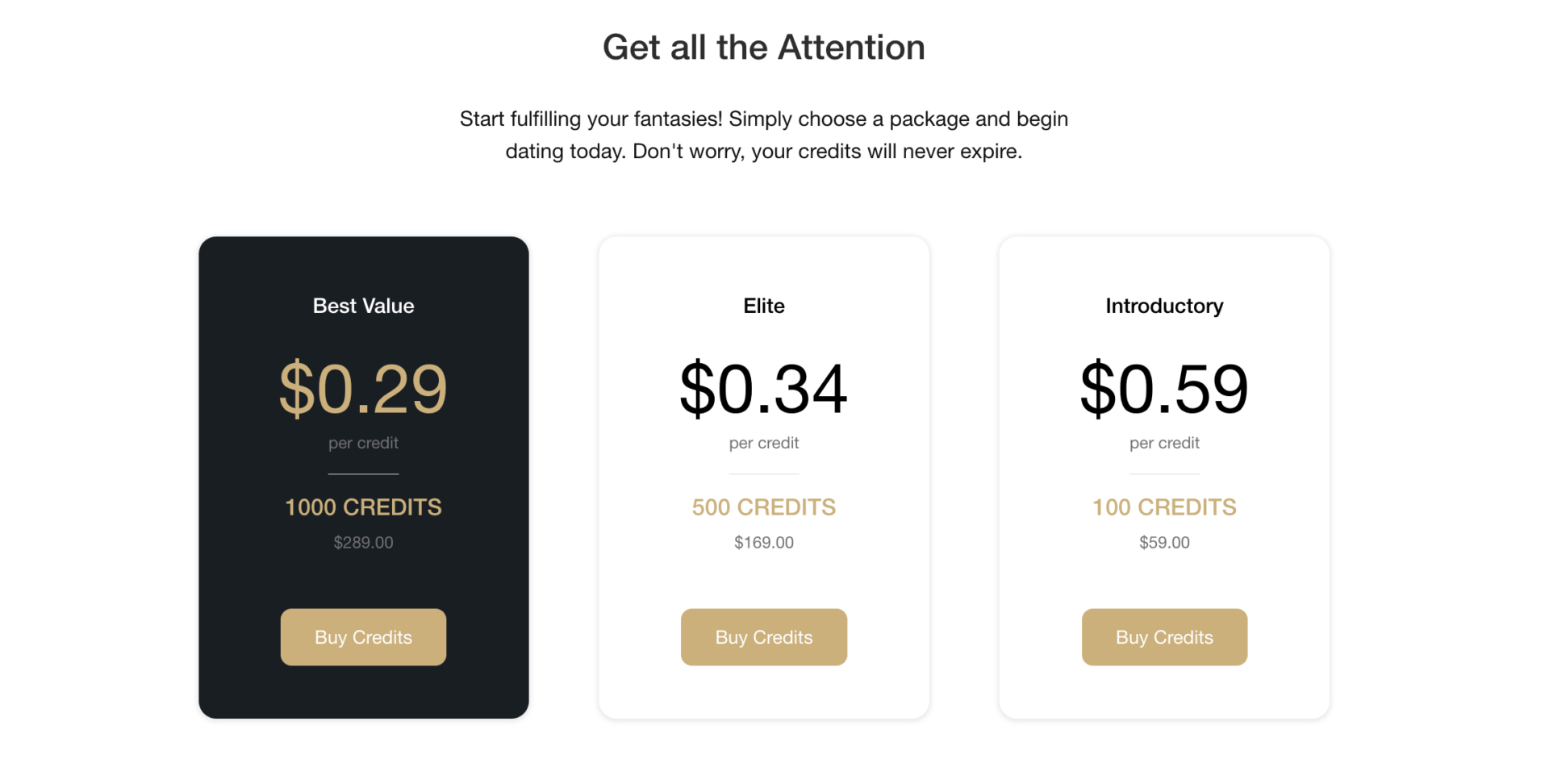 Pricing on the OurSecret