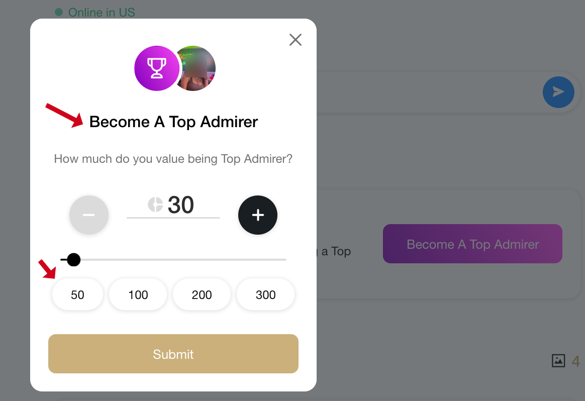 become a Top Admirer on MillionaireLove