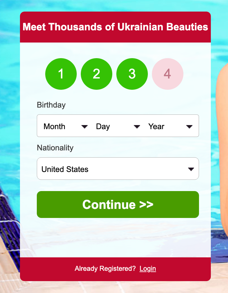 Signing up for UkraineBrides4You