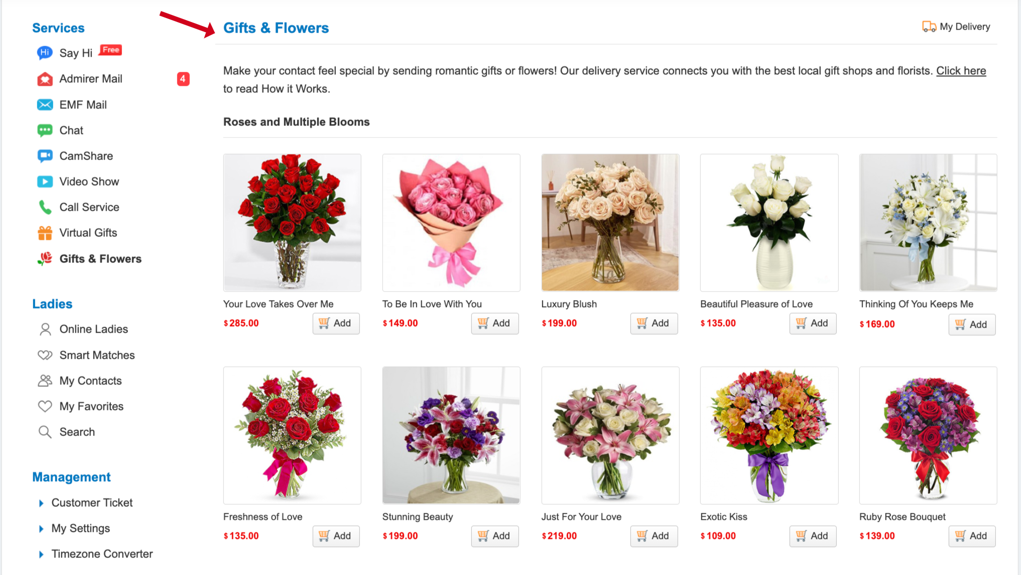 Gift delivery services on UkraineBrides4You