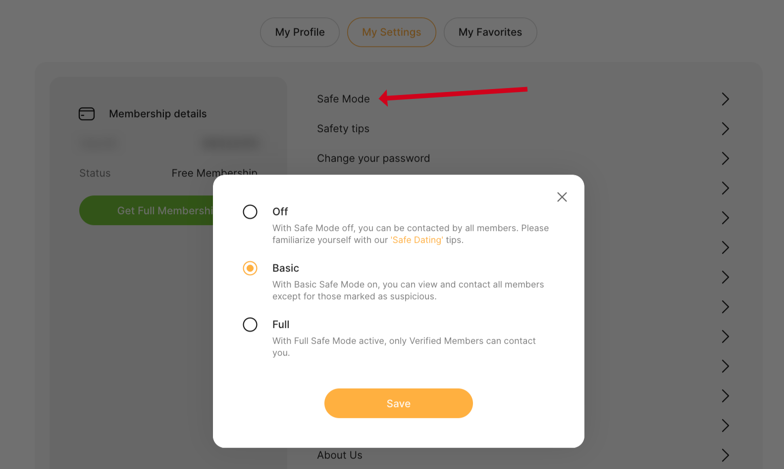 “Safe Mode” feature