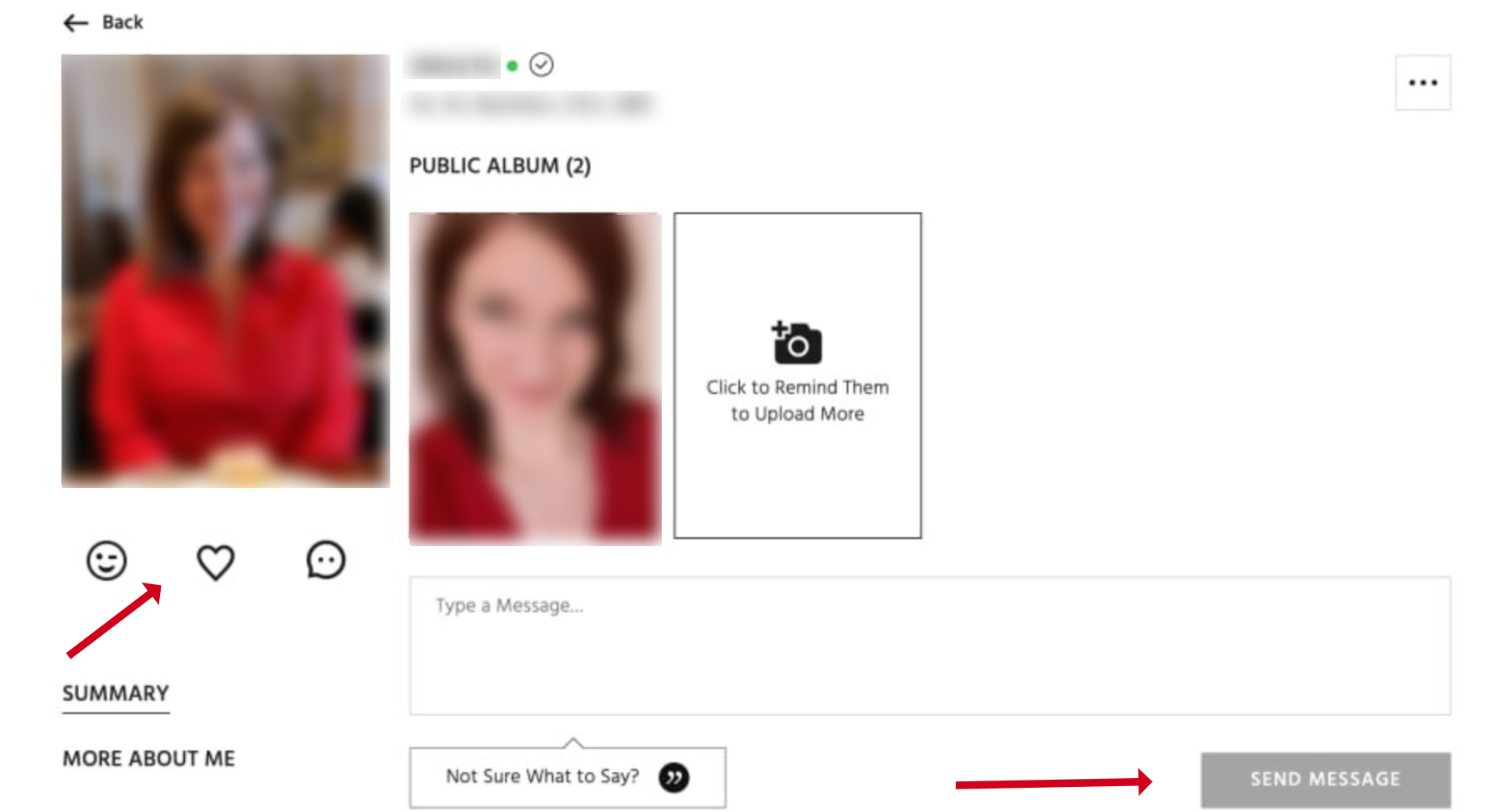 Making contact on MillionaireMatch