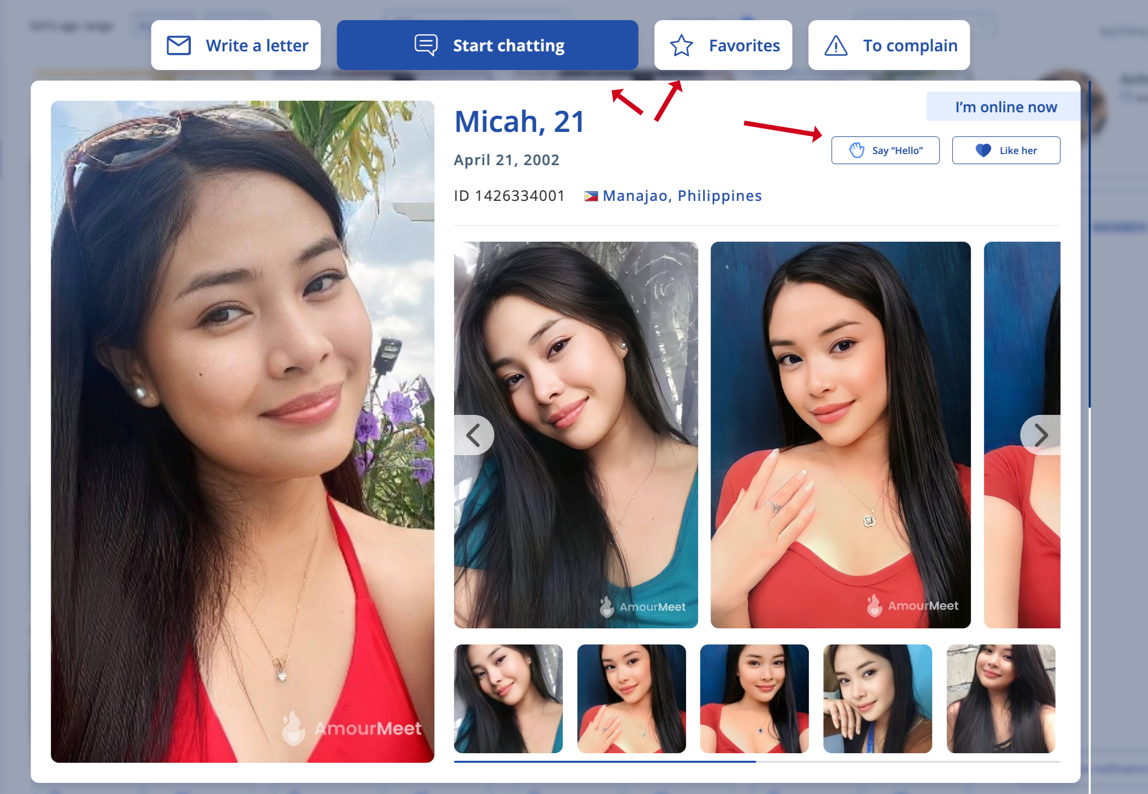Making contact on Amourmeet