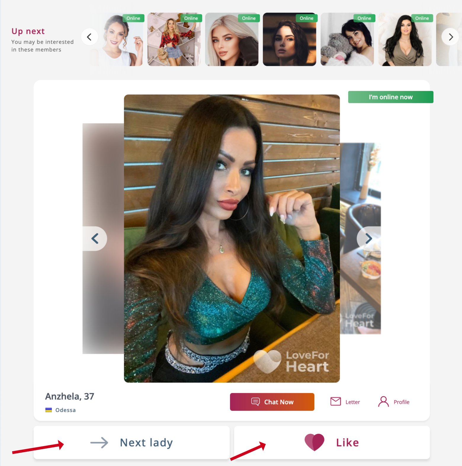 "Like Her" matching feature