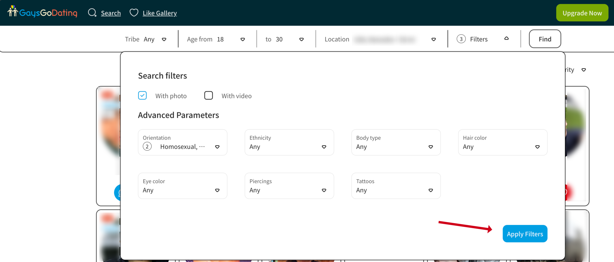 Free search at GaysGoDating