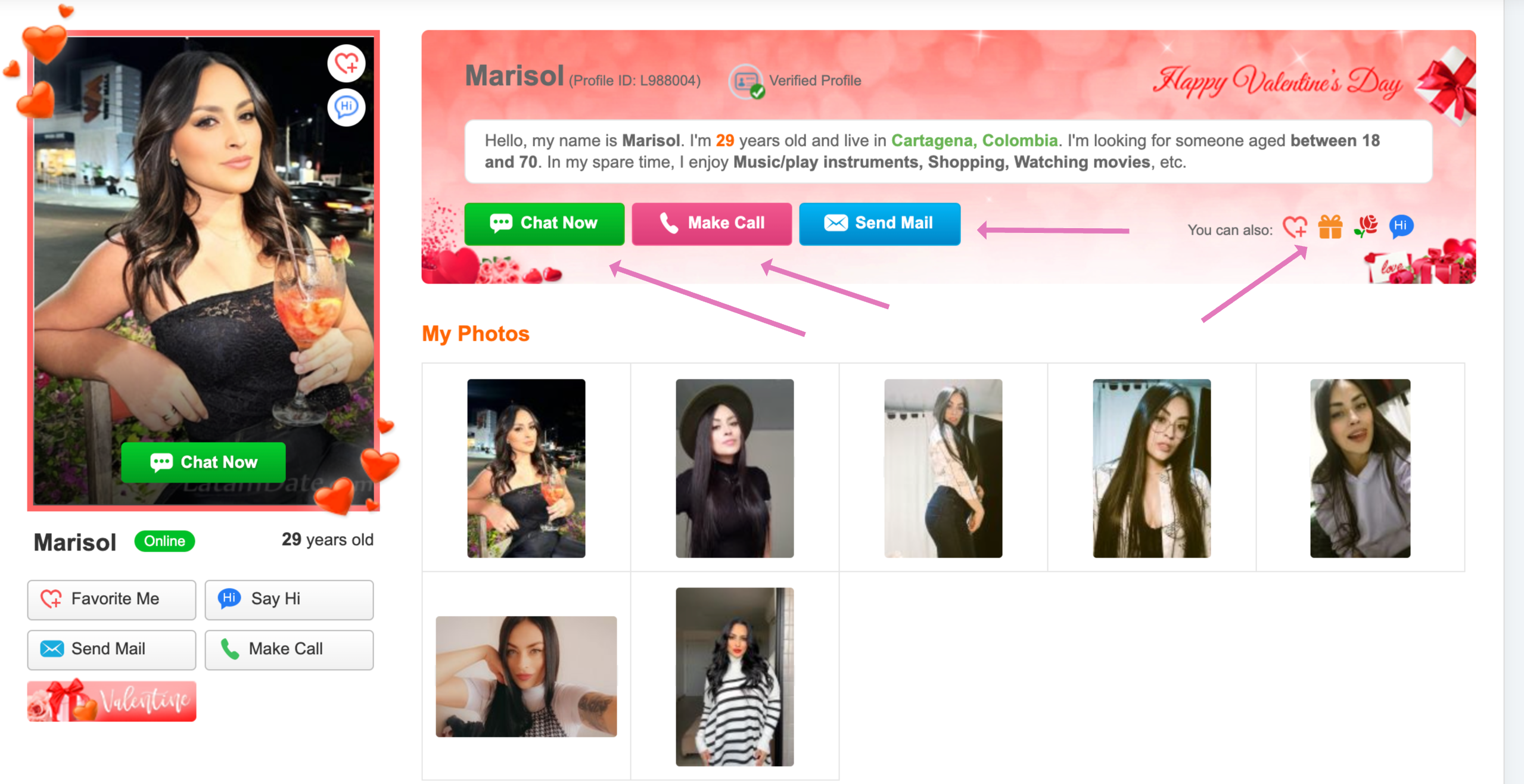 Making contact on ColombiaLady