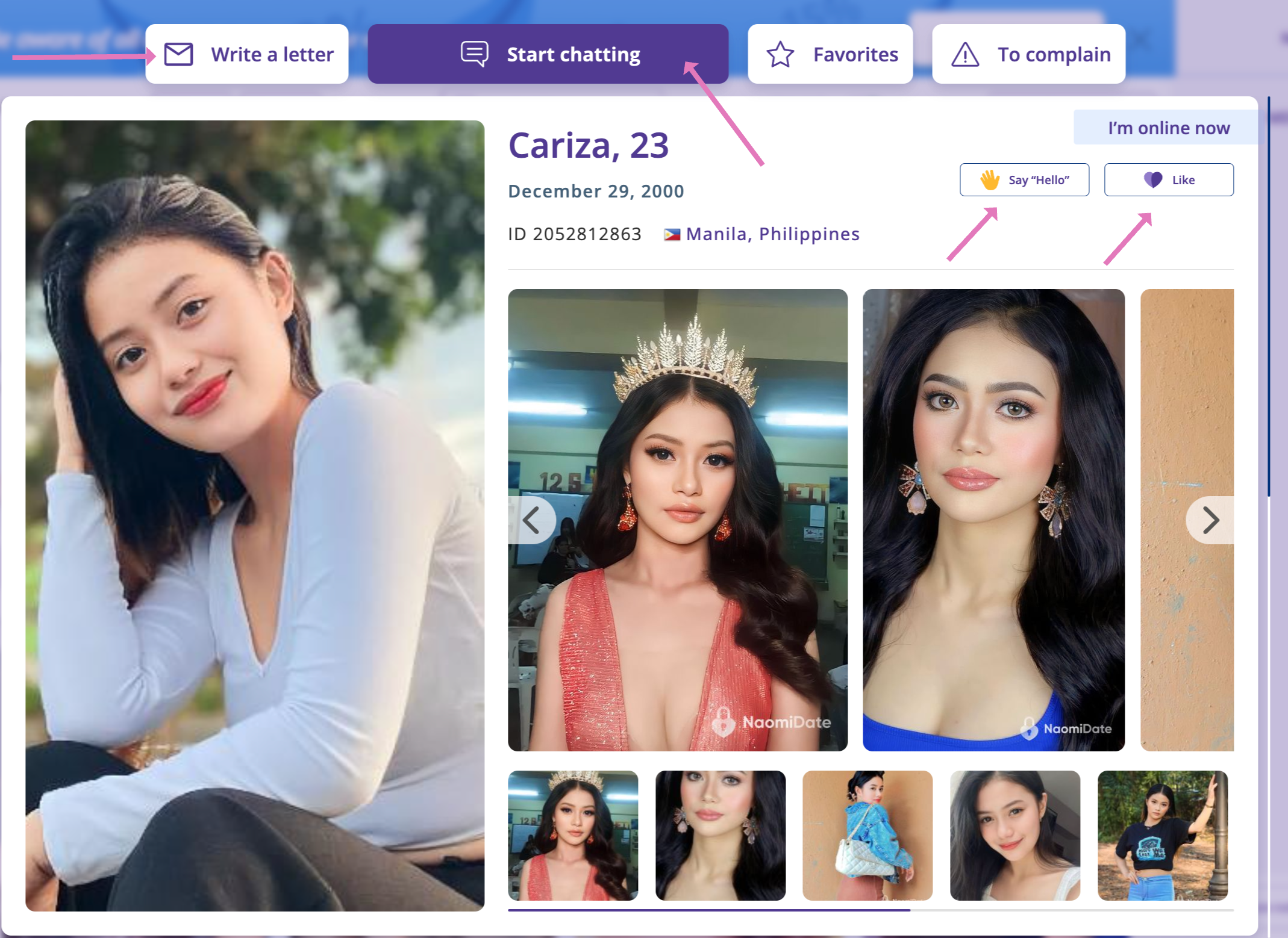 Making contact on NaomiDate