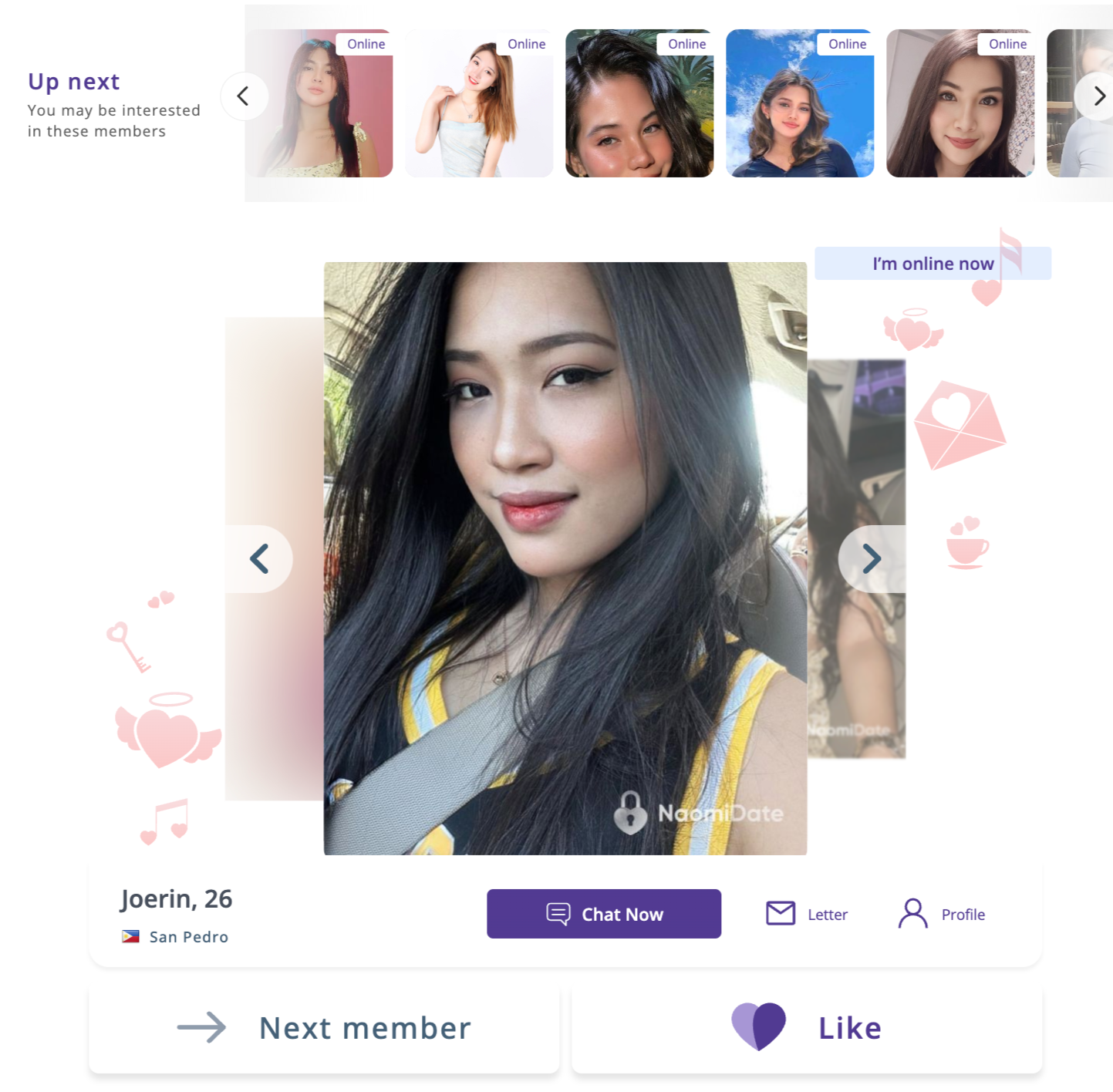 Like feature on NaomiDate